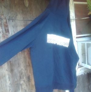 Roberto Cavalli mens blue hoodie sz M